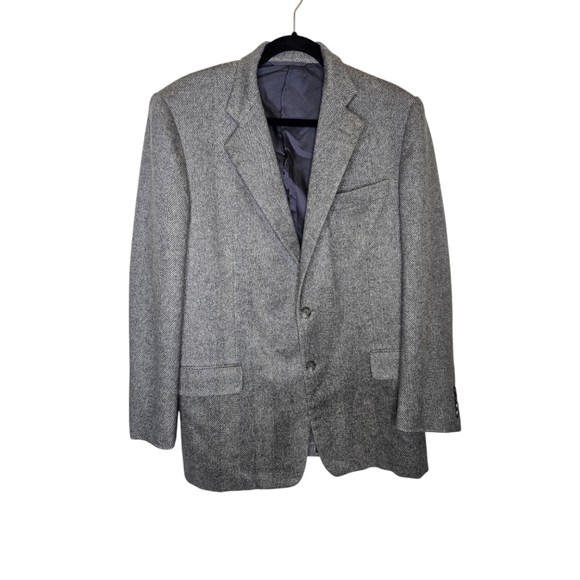 Vintage 100% Cashmere Neiman Marcus Hickey-Freeman Grey Blazer Custom Size Men's - Picture 1 of 16